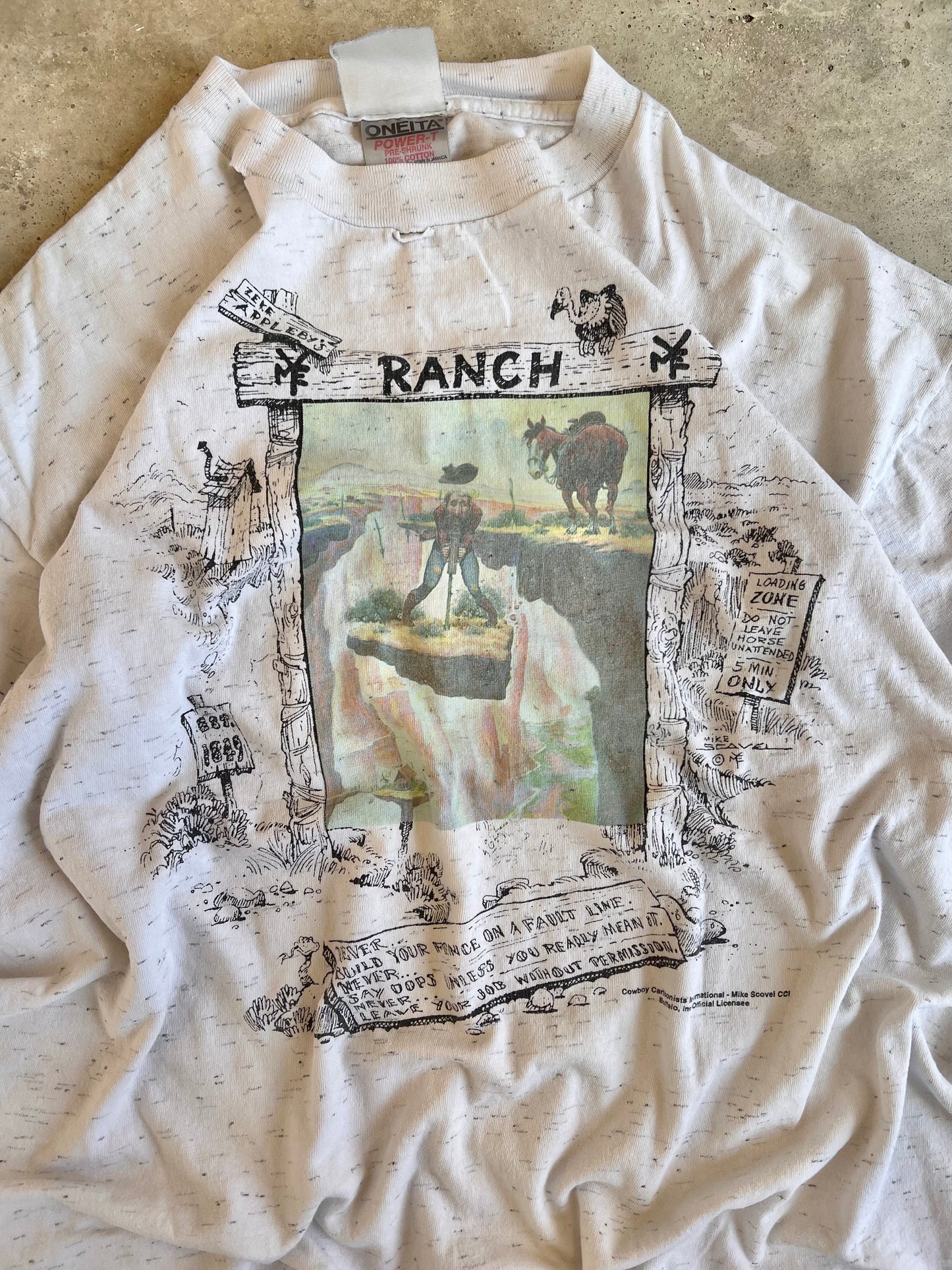 Vintage Funny Cowboy Tee - (XL)