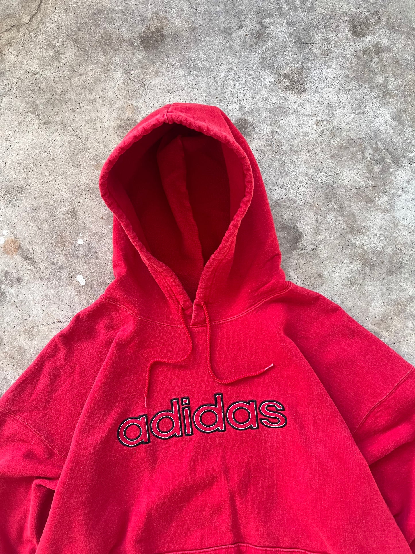 Vintage 90s Red Adidas Hoodie - (L)