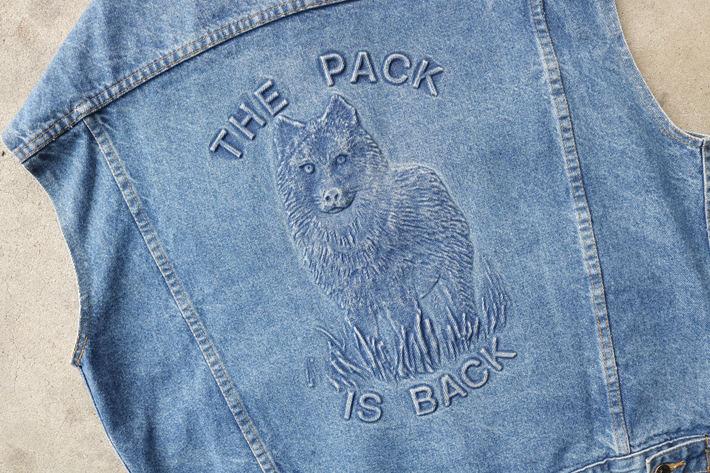 90s Denim Wolf Vest - (XXL)